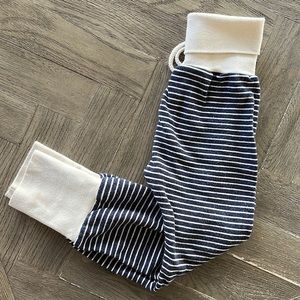 Childhoods clothing navy and ivory stripe sweatpants.